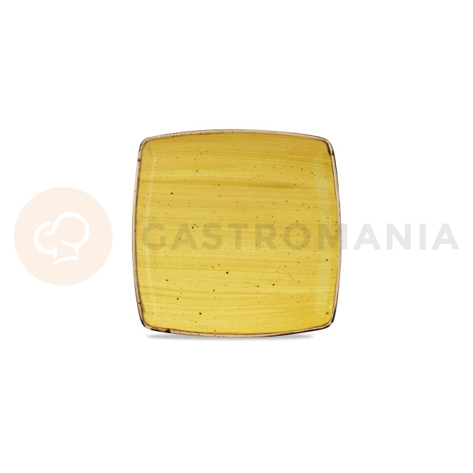 Musztardowy kwadratowy talerz, ręcznie zdobiony 26,8 x 26,8 cm | CHURCHILL, Stonecast Mustard Seed Yellow