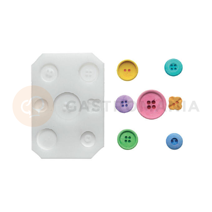 Forma do masy cukrowej SLK 185 - 7 guzików, 28 mm | SILIKOMART, Sugarflex Buttons