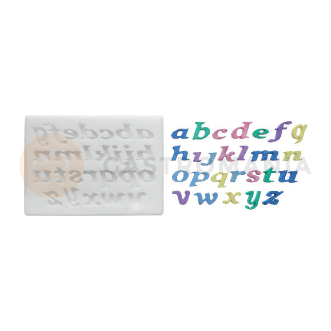 Forma do masy cukrowej SLK 329 - alfabet kursywa, 7x6 mm | SILIKOMART, Sugarflex Alphabet Cursive
