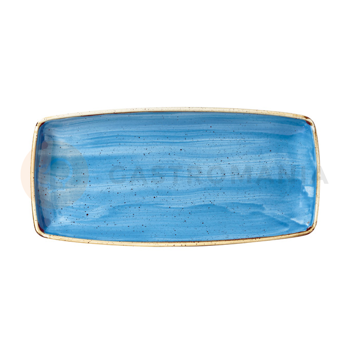 Niebieski prostokątny półmisek, ręcznie zdobiony 35 cm x 18,5 cm | CHURCHILL, Stonecast Cornflower Blue