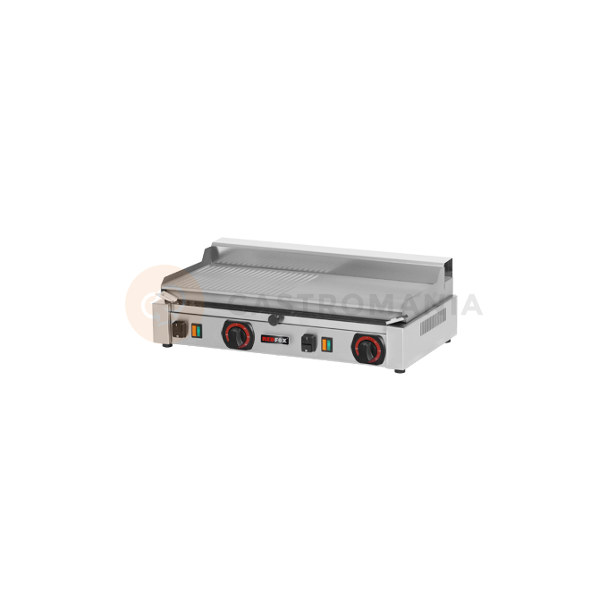 Płyta grillowa elektryczna, ryflowana/gładka 58x31x20 cm | REDFOX, PD-2020BM