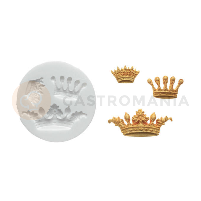 Forma do masy cukrowej SLK 281 - 3 korony, 58x24 mm | SILIKOMART, Sugarflex Crowns