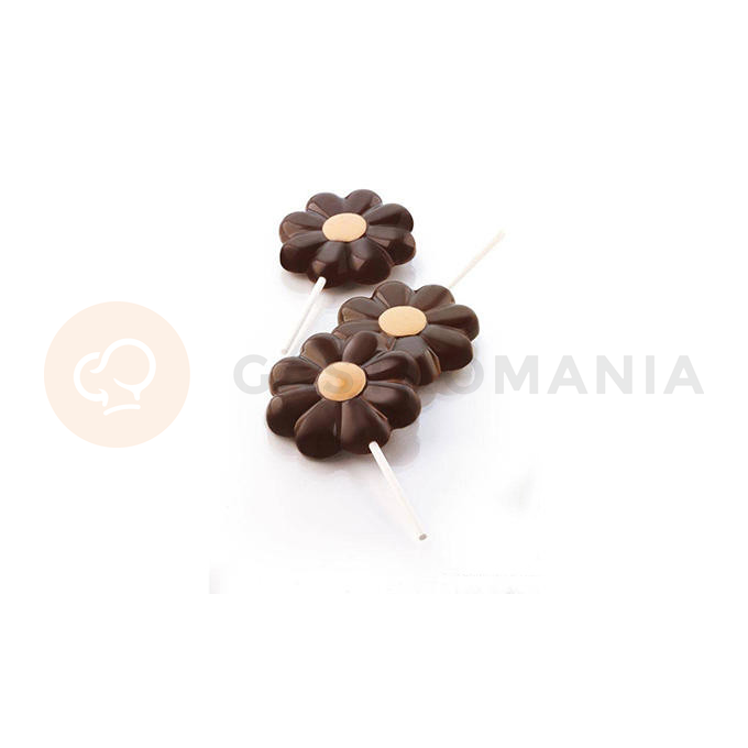 Forma na ciastka, lizaki, czekoladki  4 x kwiatek + 50 patyczków | SILIKOMART, Daisy Pop