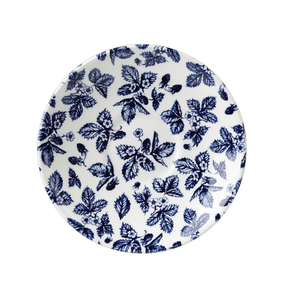 Zdobiony niebieskimi kwiatami spodek 14 cm, biały | CHURCHILL, Vintage Prints