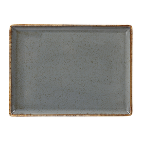 Półmisek prostokątny z porcelany w ciemnoszarym kolorze 35x25 cm | FINE DINE, Stone
