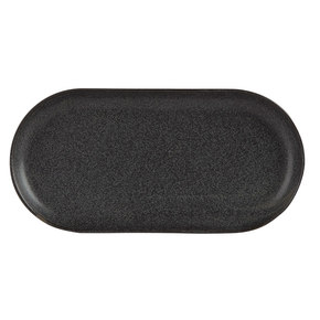 Półmisek owalny z porcelany w czarnym kolorze 30x15 cm | FINE DINE, Coal