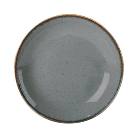 Talerz płytki z porcelany w ciemnoszarym kolorze o średnicy 24 cm | PORLAND, Seasons Stone