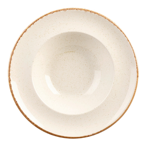 Talerz z porcelany do serwowania makaronów, kremowy o średnicy 26 cm | PORLAND, Seasons Sand