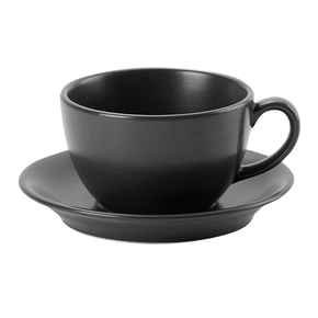 Spodek do filiżanki z porcelany w czarnym kolorze, o średnicy 16 cm | PORLAND, Seasons Coal