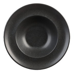 Talerz z porcelany do serwowania makaronów, czarny o średnicy 30 cm | FINE DINE, Coal