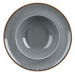 Talerz z porcelany do serwowania makaronów, ciemnoszary o średnicy 30 cm | FINE DINE, Stone