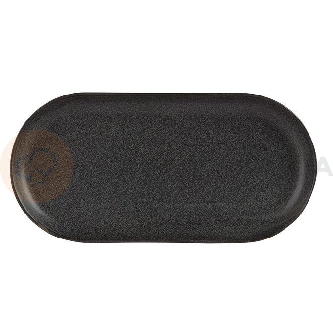 Półmisek owalny z porcelany w czarnym kolorze 30x15 cm | FINE DINE, Coal