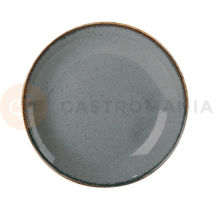 Talerz płytki z porcelany w ciemnoszarym kolorze o średnicy 24 cm | PORLAND, Seasons Stone
