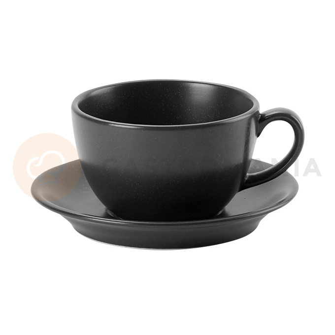 Spodek do filiżanki z porcelany w czarnym kolorze, o średnicy 16 cm | PORLAND, Seasons Coal