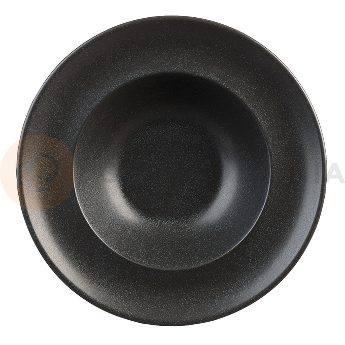 Talerz z porcelany do serwowania makaronów, czarny o średnicy 30 cm | FINE DINE, Coal