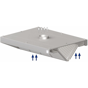 Wyciągowy okap centralny - skośny 1400x1500x450 mm | STALGAST, 9821115140