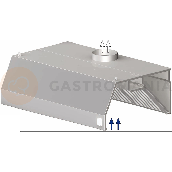 Wyciągowy okap przyścienny - trapezowy 1600x1000x450 mm | STALGAST, 9820710160