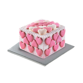 Podkład pod ciasto i torty srebrny - 45x45cm | SILIKOMART, Cake Cardboard Drums Silver