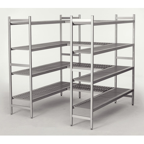 Regał aluminiowo-polipropylenowy z 4 półkami, 863x400x1800 mm | CHEFFY, Modular System