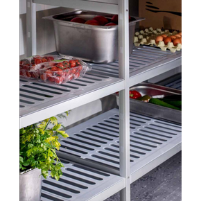 Regał aluminiowo-polipropylenowy z 3 półkami, 960x400x1800 mm | CHEFFY, Modular System