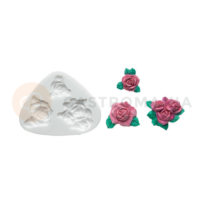 Forma do masy cukrowej SLK 139 - zestaw róże, 51x42 mm | SILIKOMART, Sugarflex Rose