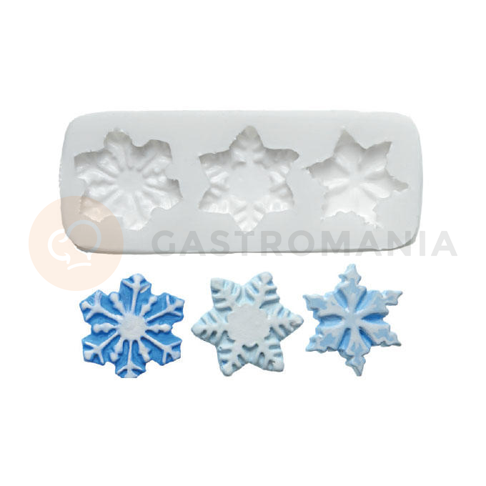 Forma do masy cukrowej SLK 131 - płatki śniegu, 30x35 mm | SILIKOMART, Sugarflex Snowflake