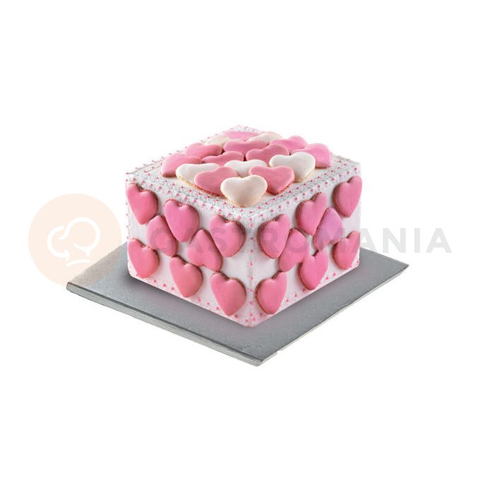 Podkład pod ciasto i torty srebrny - 20x20 cm | SILIKOMART, Cake Cardboard Drums Silver