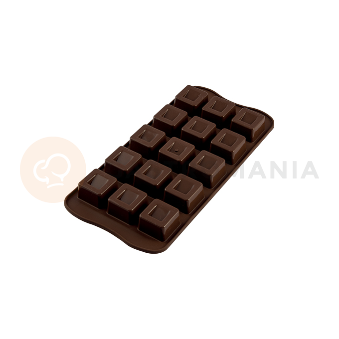 Forma do pralin i czekoladek - kwadraty, 26x26x18 mm | SILIKOMART, Chocolate Cubo