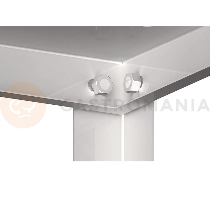 Regał magazynowy, cztery półki pełne, nogi z kątownika 1100x400x1800 mm | STALGAST, 981884110