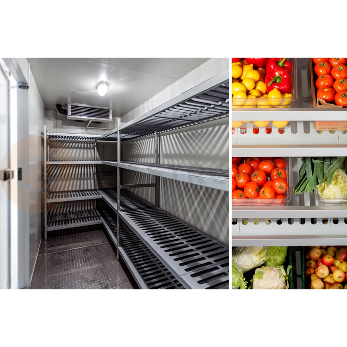 Regał aluminiowo-polipropylenowy z 4 półkami, 1357x600x1800 mm | CHEFFY, Modular System