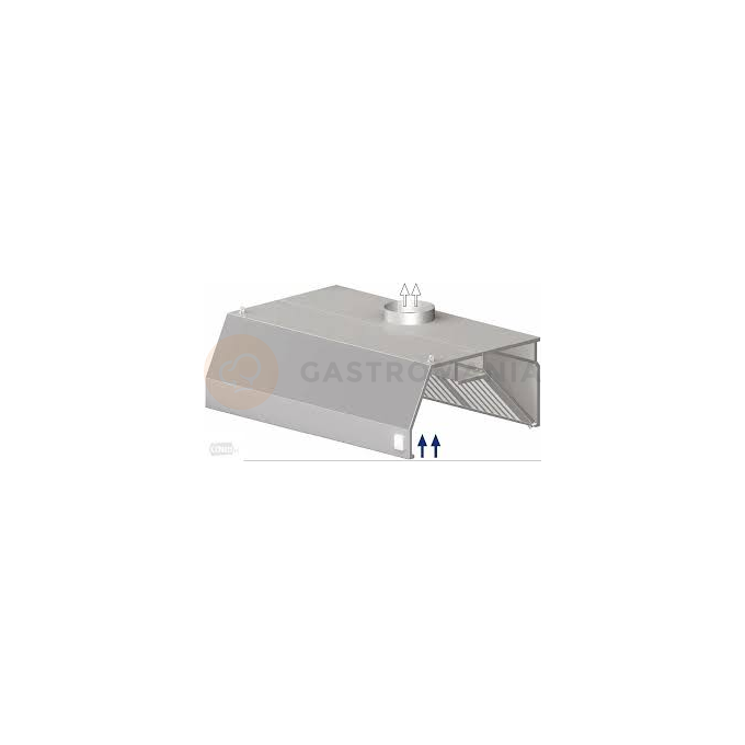 Wyciągowy okap przyścienny - trapezowy 3600x1200x450 mm | STALGAST, 9820712360