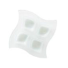 Biała, szklana taca z 4 wgłębieniami 260 x 260 mm | BDK, Pocket
