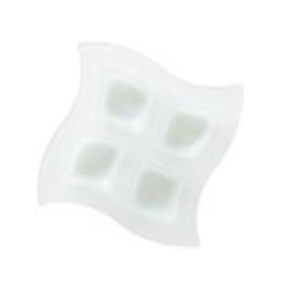 Biała, szklana taca z 4 wgłębieniami 260 x 260 mm | BDK, Pocket