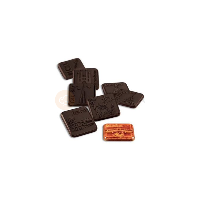 Forma z poliwęglanu do czekoladek kwadratowych - 8 x 3 szt. x 4 g, 34x34x4 mm - MA6006 | MARTELLATO, Napolitain