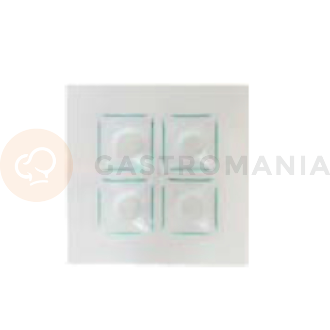 Biała, szklana taca z 4 wgłębieniami 260 x 260 mm | BDK, Pocket