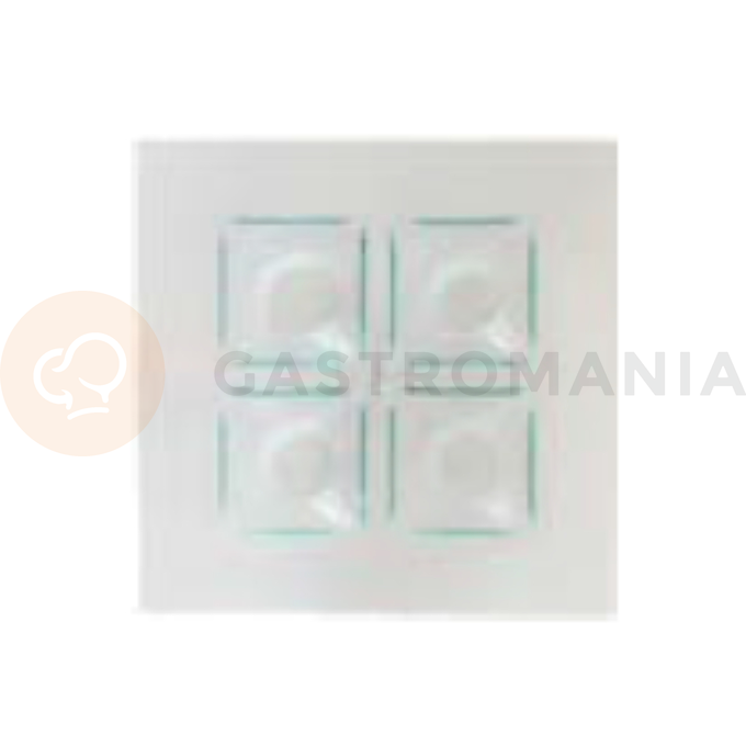 Biała, szklana taca z 4 wgłębieniami 260 x 260 mm | BDK, Pocket