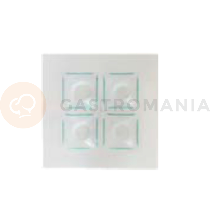 Biała, szklana taca z 4 wgłębieniami 300 x 300 mm | BDK, Pocket