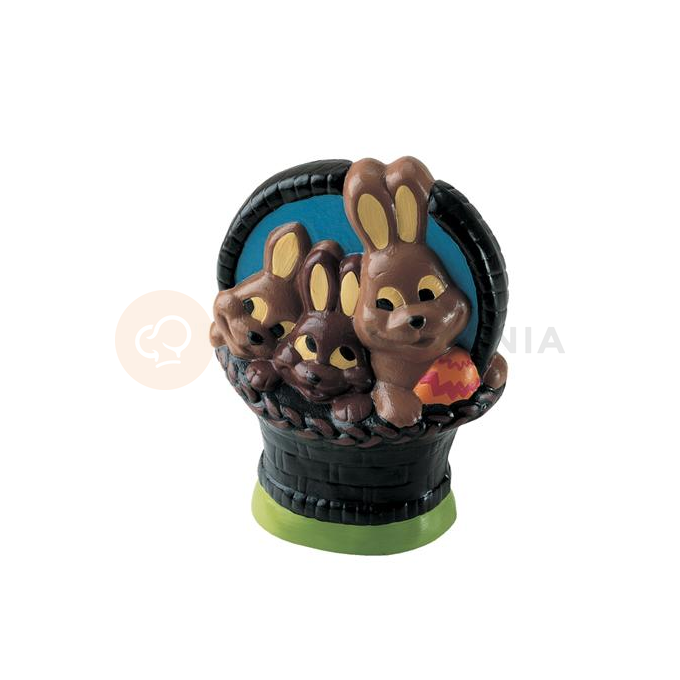 Forma termoformowana do czekolady - 3 Króliki w Koszyku 3D - MAC610S | MARTELLATO, 3D Easter