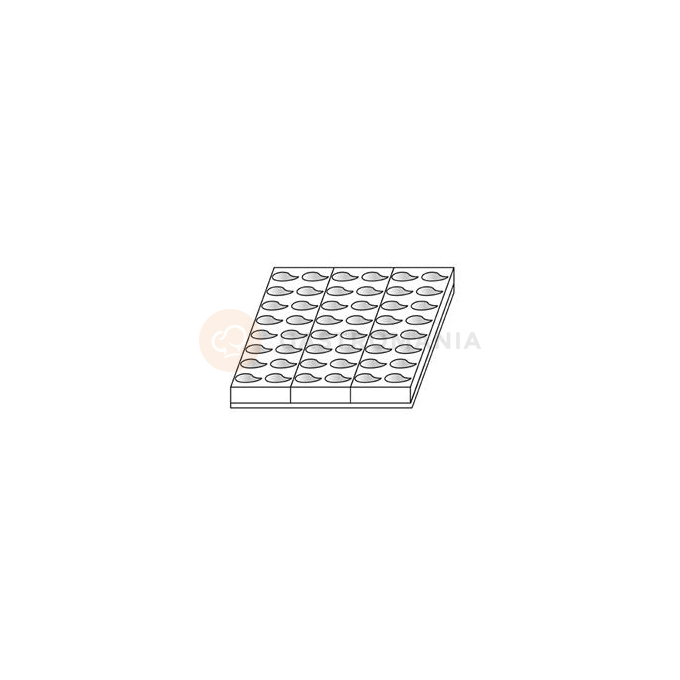 Foremka do monodeserów w kształcie przecinka - 48 szt. 25x25 mm - MIGNONB009 | MARTELLATO, Mignon