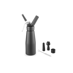 Aluminiowy syfon w czarnym kolorze do bitej śmietany, 0,5 l | HENDI, Kitchen Line