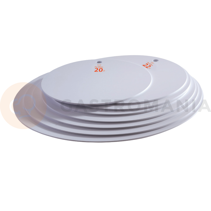 Zestaw okrągłych, plastikowych podstawek na tort/ciasto (8 szt.) - SETDISK | MARTELLATO, Plastic Plates
