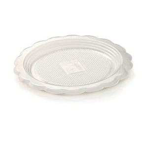 Talerzyk, tacka biodegradowalna na ciasta i desery 6 cm, przezroczysta, 100 szt. PLA | ALCAS, BioHappy