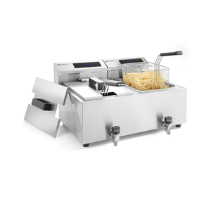 Frytownica z panelem cyfrowym i kranem spustowym 2x8 l | HENDI, Mastercook