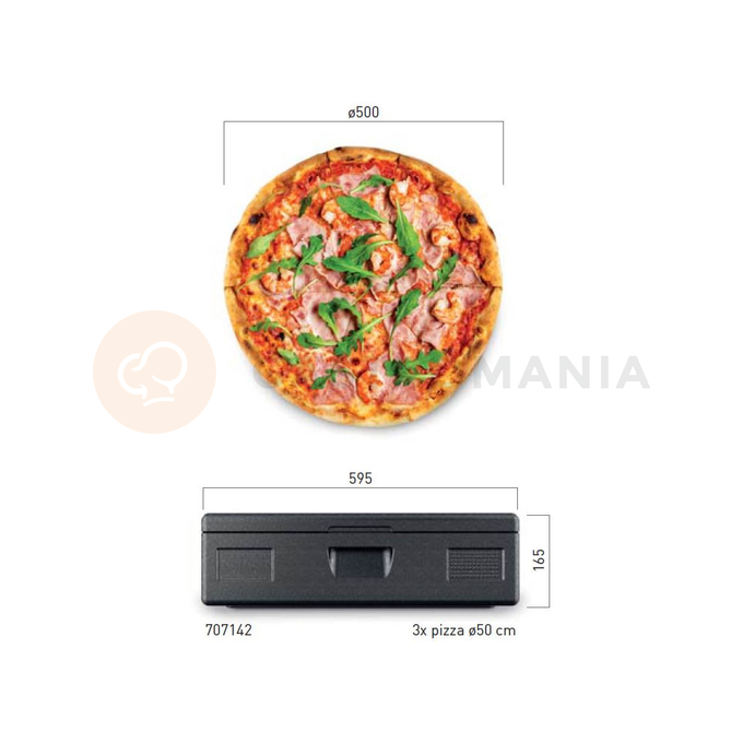Pojemnik termoizolacyjny na pizze ze spienionego polipropylenu, 3x50 cm | HENDI, Kitchen Line