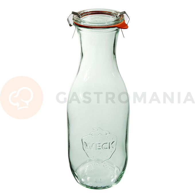 Butelka szklana z pokrywką, uszczelką i spinkami o pojemności 1,062 ml - komplet 6 sztuk | WECK, WE-766-60PUZ