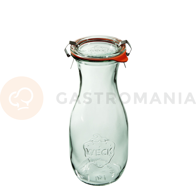 Butelka szklana z pokrywką, uszczelką i spinkami o pojemności 0,53 ml - komplet 6 sztuk | WECK, WE-764-60PUZ
