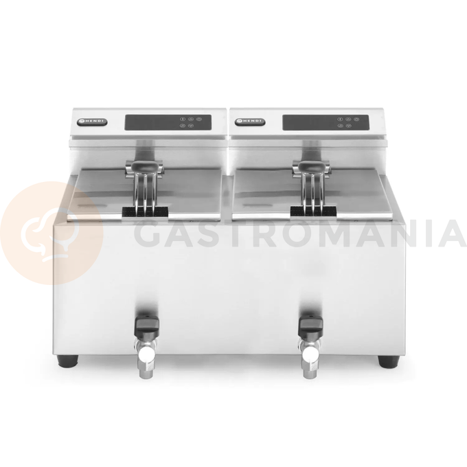 Frytownica z panelem cyfrowym i kranem spustowym 2x8 l | HENDI, Mastercook