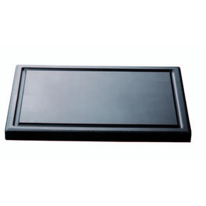 Deska do krojenia z polietylenu, czarna z ociekaczem 50x30 cm | TOM-GAST, T-50302