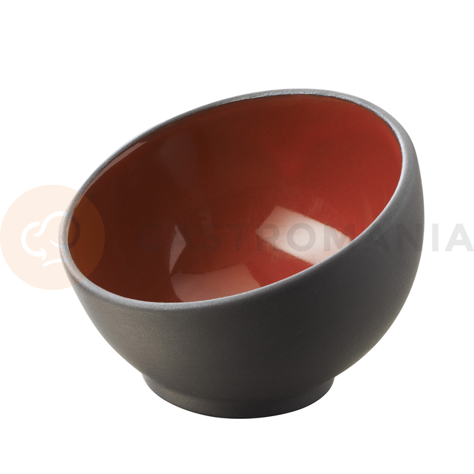 Asymetryczna miseczka 5,3 cm, czarna, wnętrze: czerwone | REVOL, Solid