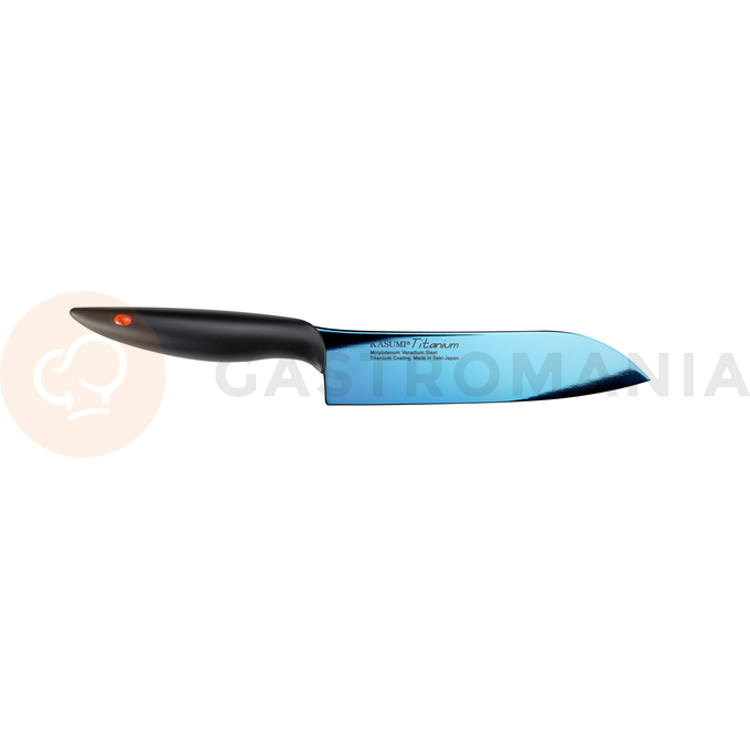 Nóż japoński Santoku w kolorze niebieskim o długości 18 cm | KASUMI, K-22018-B